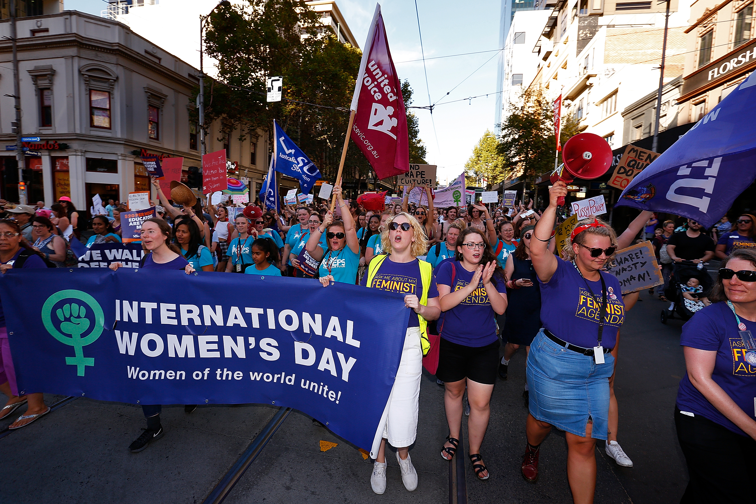 Thousands Of Australians March For Change On International Women's Day