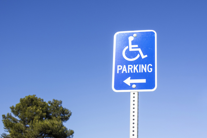 Handicapped/accessible parking sign